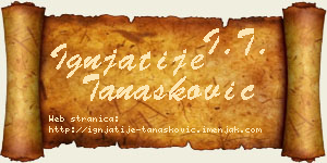 Ignjatije Tanasković vizit kartica